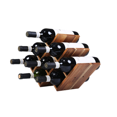 8 Bottle Acacia Wood Wine Rack